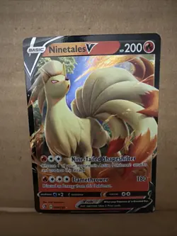 Ninetales V 026/192 Rebel Clash Ultra Rare Pokemon Card (dinged) - Image 1