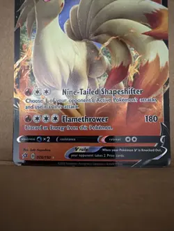 Ninetales V 026/192 Rebel Clash Ultra Rare Pokemon Card (dinged) - Image 2