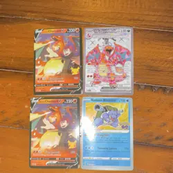 Pokemon TCG 4-Card Lot Charizard VSTAR Lance's Charizard V Radiant Blastoise - Image 1
