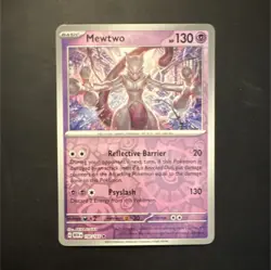 Pokemon Mewtwo 150/165 Sv: Scarlet & Violet 151 Rare Reverse Holo 130 HP Card - Image 1