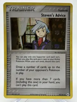 Pokemon Steven’s Advice 92/101 Reverse Holo Hidden Legends 2004 Trainer Card - Image 1