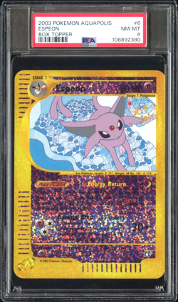 Espeon - Aquapolis 2003 Reverse Holo Box Topper - Pokemon Card PSA 8 - NM MINT - Image 1
