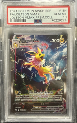 2021 POKEMON SWSH BLACK STAR PROMO #184 FULL ART/JOLTEON VMAX PSA 10 - Image 1