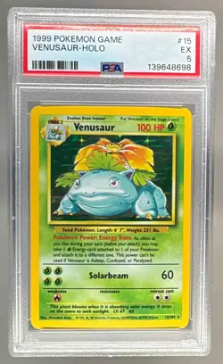 1999 Pokemon 15 Venusaur Holo PSA 5 139648698 - Image 1
