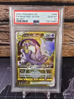 2022 Pokemon Mewtwo VSTAR (Secret) 086 Pokemon GO PSA GEM MINT 10 - Image 1