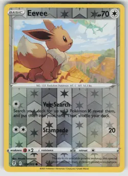 Eevee Reverse Holo Common SWSH07: Evolving Skies 125/203 Pokemon - Image 1