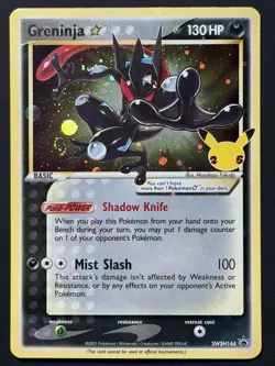 Greninja Gold Star🌀FOOT SWIRL🌀SWSH144 HOLO BLEED ERROR CELEBRATIONS POKEMON LP - Image 5