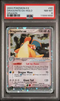2003 POKEMON EX DRAGON #90 DRAGONITE EX-HOLO PSA 8 - Image 1