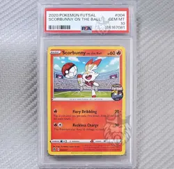 Scorbunny On The Ball (England Jersey) PSA 10 📈2020 Pokemon Futsal Promo UK 004 - Image 1