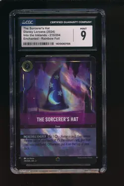 Lorcana The Sorcerer's Hat - 210/204 - Enchanted - Holofoil CGC 9 Mint - Image 1