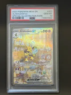2023 POKEMON MEW EN-151 SPECIAL ILLUSTRATION RARE #201 ALAKAZAM EX PSA 10 - Image 1