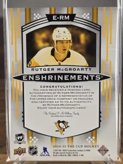 2024-25 Upper Deck The Cup Rutger McGroarty Enshrinements Rookie Auto /99 RC - Image 2