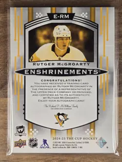 2024-25 Upper Deck The Cup Rutger McGroarty Enshrinements Rookie Auto /99 RC - Image 5