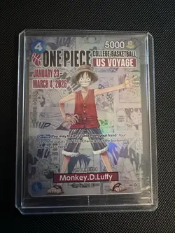 One Piece Monkey D. Luffy US Voyage Illinois Basketball Promo Card SEALED - Image 1