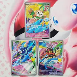 Rowlett 043 + Litten 044 + Popplio 045 - First Partner Pokemon Cards - #L580 - Image 1