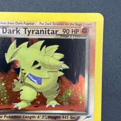 Dark Tyranitar Holo Rare Card 11/105 Neo Destiny 2000 Beautiful Card! With SWIRL - Image 3