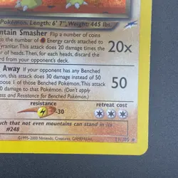 Dark Tyranitar Holo Rare Card 11/105 Neo Destiny 2000 Beautiful Card! With SWIRL - Image 4