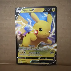 Pikachu V SWSH061 SWSH: Sword & Shield Promo Cards Holo (dinged) - Image 1