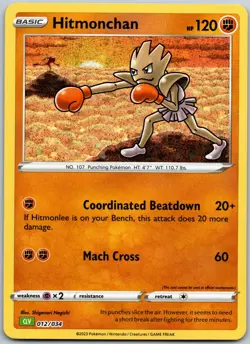 Hitmonchan 012/034 Holo Classic Collection Trading Card Game NM - Image 1
