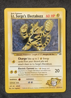 Pokemon TCG Lt. Surge's Electabuzz 27/132 Gym Heroes Non Holo Rare Card NM - Image 1