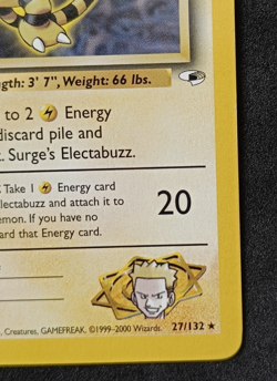 Pokemon TCG Lt. Surge's Electabuzz 27/132 Gym Heroes Non Holo Rare Card NM - Image 4