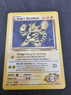 ⚡Pokemon TCG Lt. Surge's Electabuzz 27/132 Gym Heroes Rare Vintage WOTC NM ⚡ - Image 2