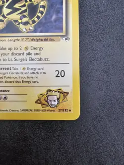 ⚡Pokemon TCG Lt. Surge's Electabuzz 27/132 Gym Heroes Rare Vintage WOTC NM ⚡ - Image 5