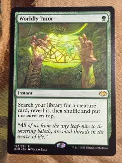 MTG Magic the Gathering Worldly Tutor (185/520) Dominaria Remastered NM - Image 1