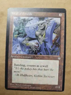 Wall of Shields Ice Age MISPRINT MISCUT Off-center MTG Magic 1995 Diamond LP - Image 1