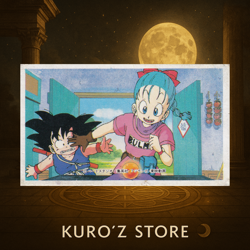 Son Goku & Bulma - Dragon Ball Vintage Baseball Game Menko Card - Image 1