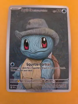 Pokemon Squirtle Felt Hat Van Gogh Black Star Promo Fan Art Custom Card - Image 1