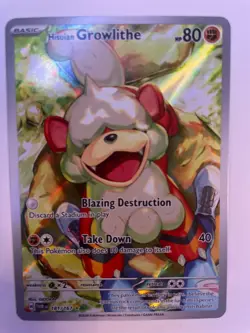 Pokemon Hisuian Growlithe Illustration Rare Holo 181/167 Twilight Masquerade - Image 1