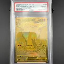 Mega Charizard X ex Hyper Rare Gold 130/094 PSA 10 Pokemon Phantasmal Flames - Image 1