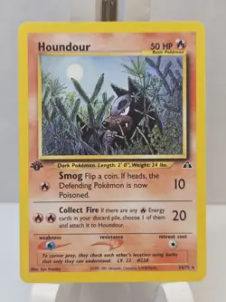 Houndour Unlimited 24/75 Neo Discovery Regular Rare Pokemon TCG NM - Image 1