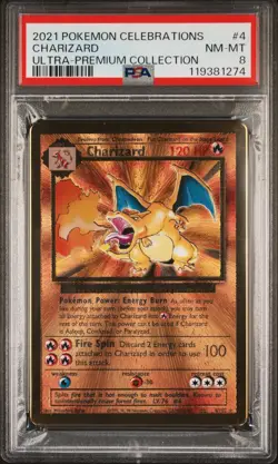 2021 POKEMON CELEBRATIONS ULTRA-PREMIUM COLLECTION #4 CHARIZARD PSA 8 - Image 1