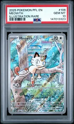 2025 POKEMON PFL EN-PHANTASMAL FLAMES | ILLUSTRATION RARE MEOWTH 106 - Image 1