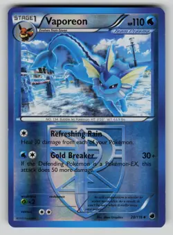 Vaporeon 20/116 Uncommon Plasma Freeze Pokemon Reverse Holo MP - Image 1