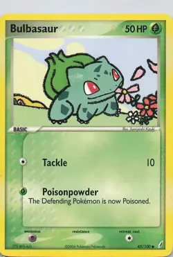 2006 Pokemon Bulbasaur 45/100 EX Crystal Guardians Non-Holo - Image 1