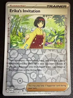 Pokemon Scarlet & Violet 151 Erika’s Invitation 160/165 Reverse Holo Trainer NM - Image 1