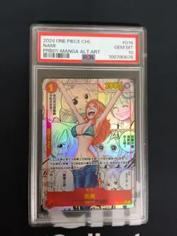 Chinese PSA10 ONE PIECE Card Nami OP01-016 Manga Alt Art Parallel The Best - Image 1