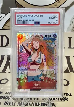 One Piece 2024 Nami Full Art Treasure Rare Card OP06-007 PSA 10 - Image 1