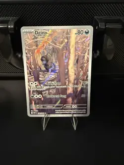 Pokemon Deino 146/086 Sv: White Flare Holo Illustration Rare Basic 80 HP 1st - Image 1