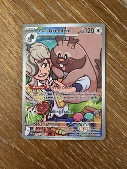 Arven's Greedent 205/182 Destined Rivals Holo Pokemon Card NM - Image 1