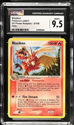 CGC 9.5 MINT+ Blaziken 5/108 Holo EX Power Keepers Pokemon Card - Image 1