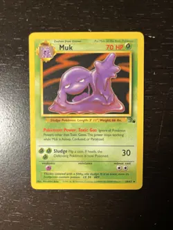 Muk 28/62 Pokemon Fossil Unlimited Rare Card WOTC MP - Image 1
