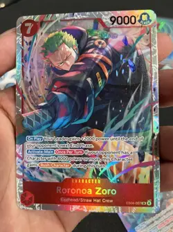 Bandai One Piece Card Game EB04 Roronoa Zoro EB04-007 SR Alt Art Holo - Image 1