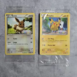 Pokemon Sealed Build A Bear Promo Eevee And Pikachu 63/98 20/108 Cards - Image 1