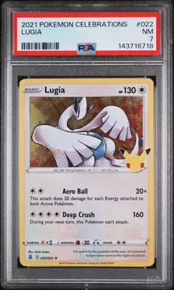 2021 POKEMON CELEBRATIONS #022 LUGIA PSA 7 - Image 1