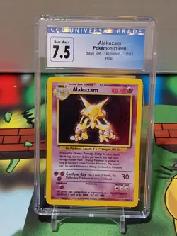 1999 Pokemon Base Set Unlimited Alakazam Holo #1/102 CGC 7.5 - Image 1