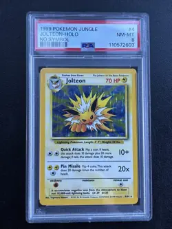 1999 WOTC Pokemon Game Jungle Set Jolteon Holo No Symbol 4/64 PSA 8 NM-MT - Image 1